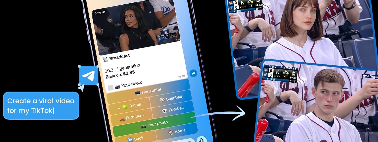 WinAI studio bot running inside Telegram on a phone
